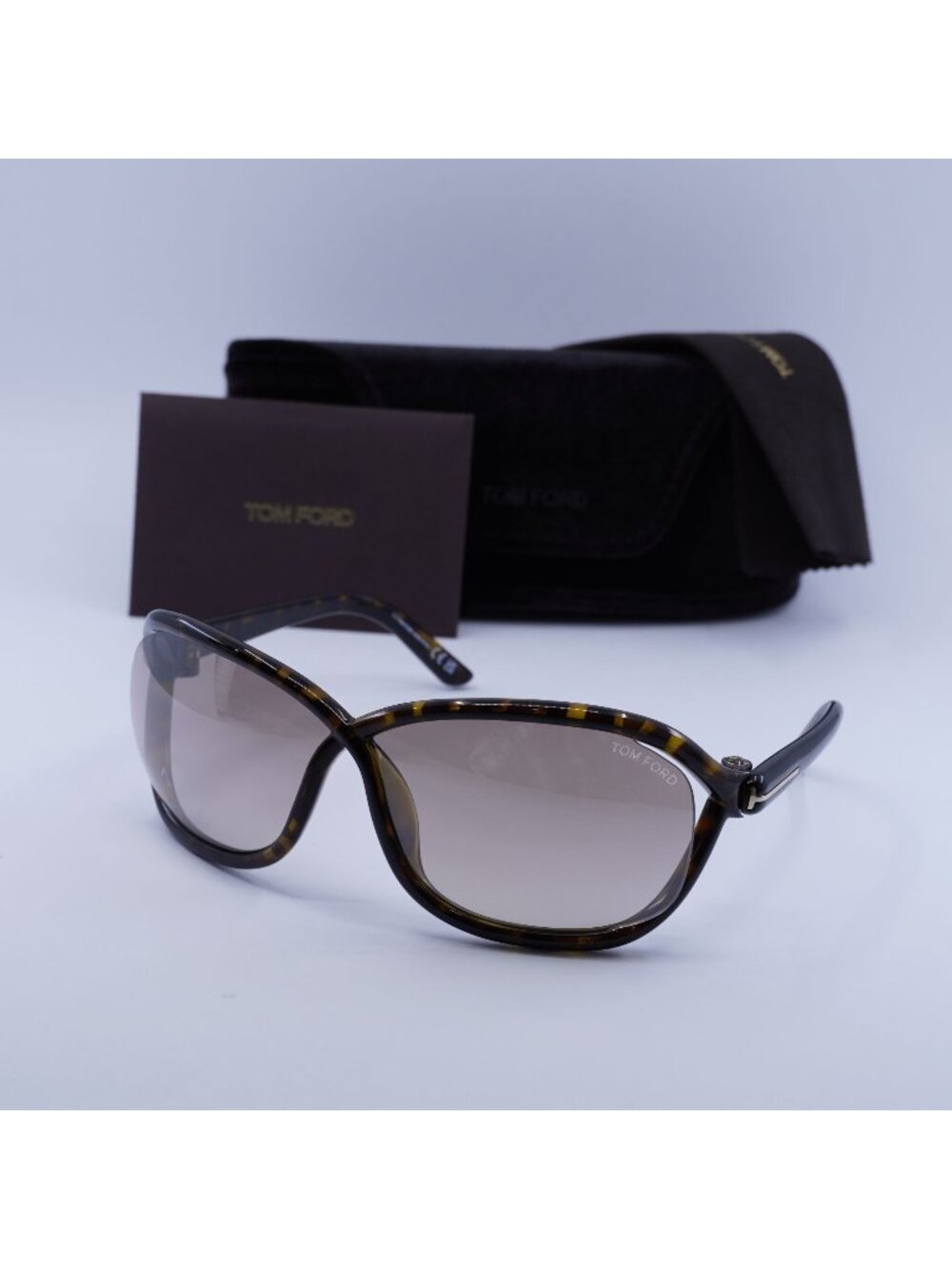 Tom Ford FT1069 52G Fernanda Geometric Sunglasses - Havana / Brown Mirror